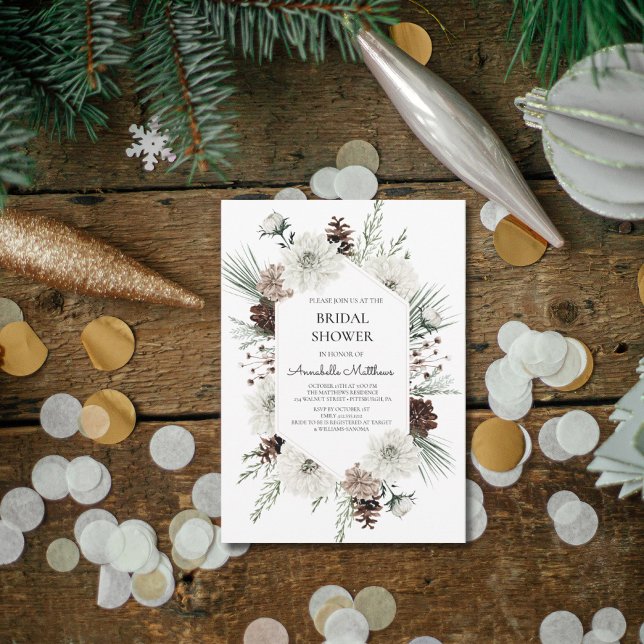 Rustic Winter Holiday Bridal Shower  Invitation (Creator Uploaded)