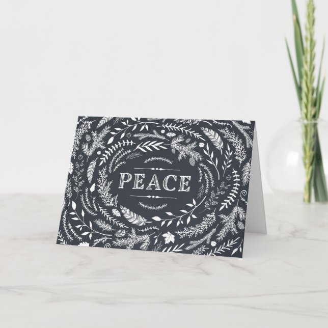 Rustic Winter Holiday Greeting Card (Front)