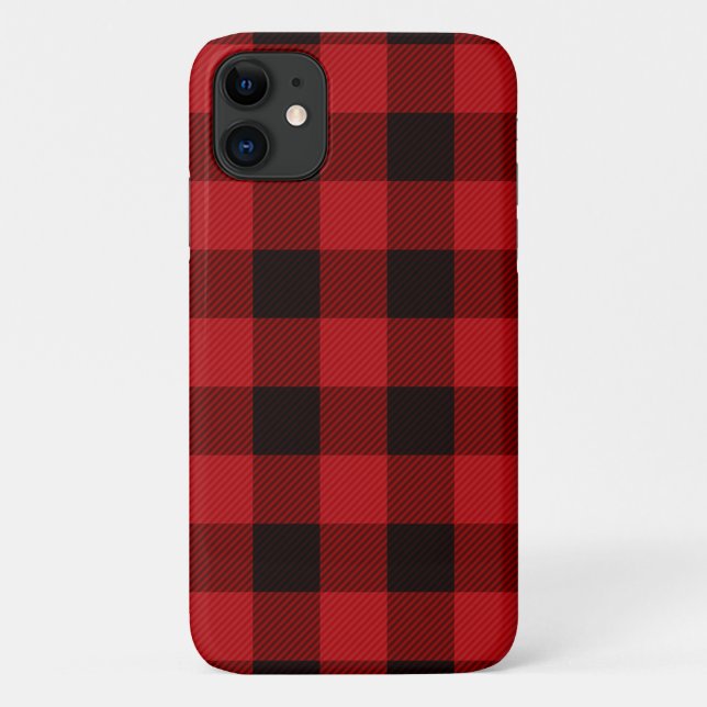 rustic winter holiday red black buffalo plaid Case-Mate iPhone case (Back)