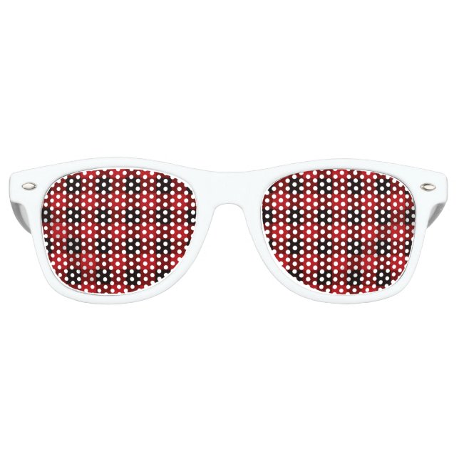 rustic winter holiday red black buffalo plaid retro sunglasses (Front)