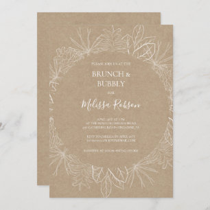Rustic Winter   Kraft Brunch and Bubbly Shower Invitation