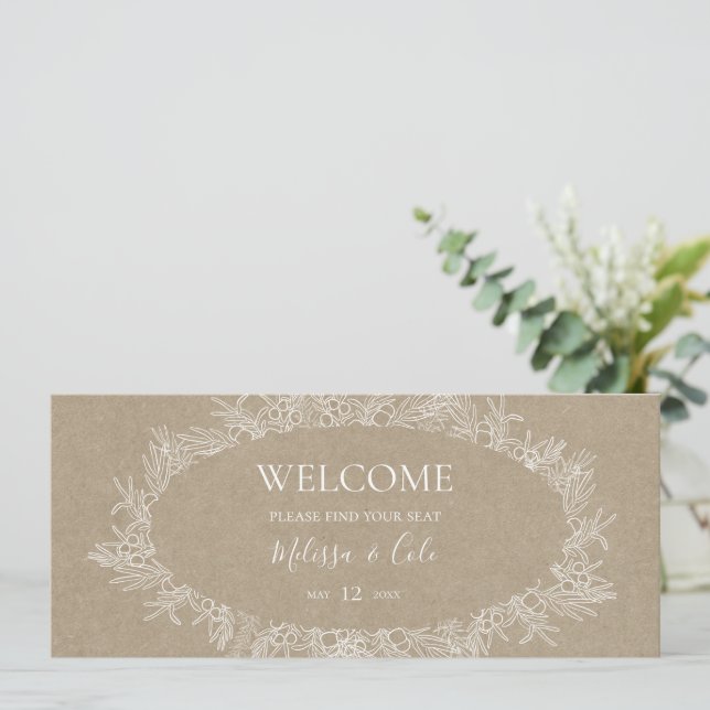 Rustic Winter | Kraft Hanging Seating Chart Header (Standing Front)