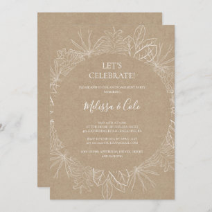 Rustic Winter   Kraft Let's Celebrate Invitation