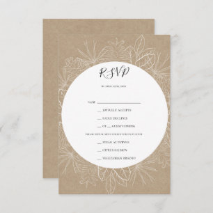 Rustic Winter   Kraft Menu Choice RSVP Card