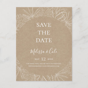 Rustic Winter   Kraft Save The Date Postcard