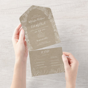 Rustic Winter   Kraft Seal And Send All In One Invitation