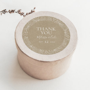 Rustic Winter   Kraft Thank You Favour Sticker