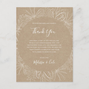 Rustic Winter   Kraft Thank You Reception Card