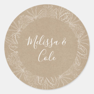 Rustic Winter   Kraft Wedding Envelope Seals