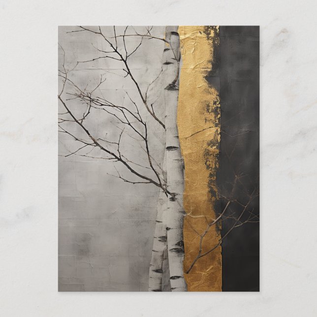 Rustic Winter Landscape Tree Postcard (Front)