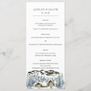 Rustic Winter Mountain Wedding Menu