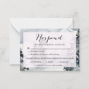 Rustic Winter Mountain Wedding Response Card 