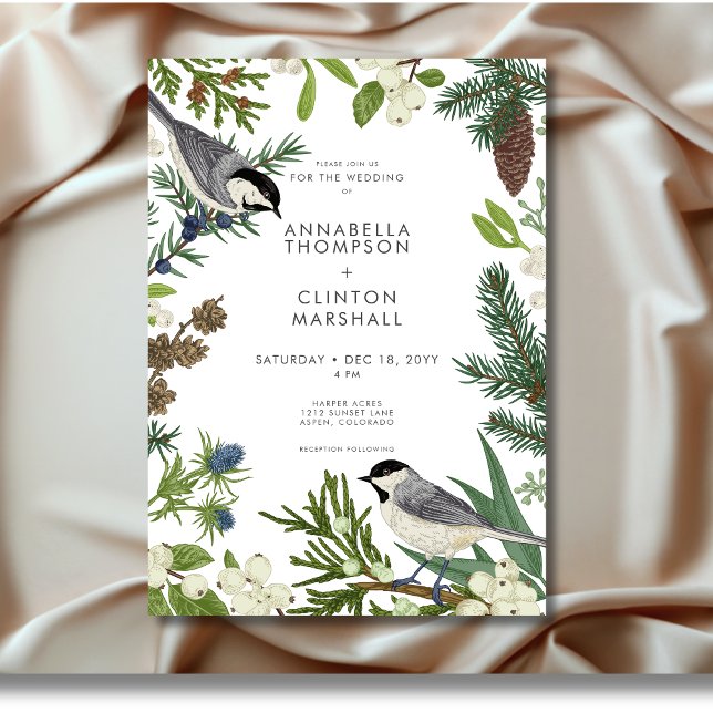 Rustic Winter Nature & Pine Wedding Invitation (Rustic Winter Nature & Pine Wedding Invitation)