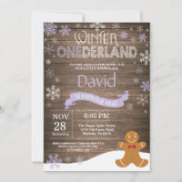 Rustic Winter Onederland 1st Birthday Invitation