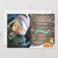 Rustic Winter Onederland Deer 1st Birthday
