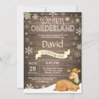 Rustic Winter Onederland Deer 1st Birthday