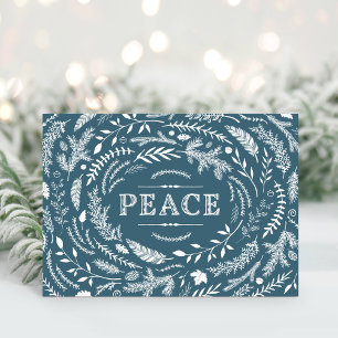 Rustic Winter Peace Holiday Greeting Card