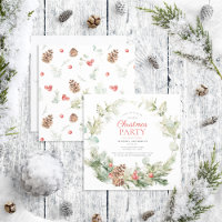 Rustic Winter Pine Berry Wreath Holiday Party