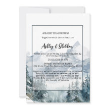 Rustic Winter Pine Trees Mountain Outdoor Wedding 