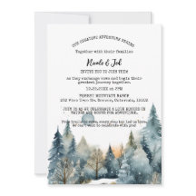 Rustic Winter Pine Trees Snow Outdoorsy Wedding 
