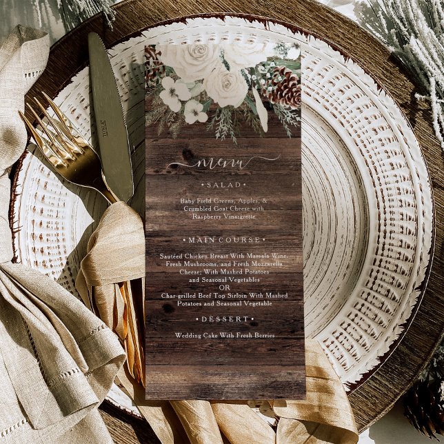 Rustic Winter Pine Wedding Menu (Creator Uploaded)