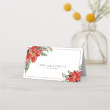 Rustic Winter Poinsettia Red Christmas Wedding
