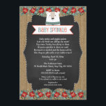 Rustic Winter Polar Bear Baby Sprinkle invite<br><div class="desc">Rustic burlap,  chalkboard,  holiday florals,  plus one cute polar bear make a neutral baby sprinkle invitation suitable for any late fall or winter shower!</div>