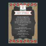 Rustic Winter Polar Bear Baby Sprinkle invite<br><div class="desc">Rustic burlap,  chalkboard,  holiday florals,  plus one cute polar bear make a neutral baby sprinkle invitation suitable for any late fall or winter shower!</div>