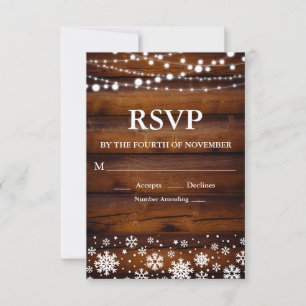 Rustic Winter Snowflake RSVP Card