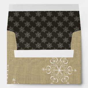 Rustic Winter Snowflakes Brown Envelope