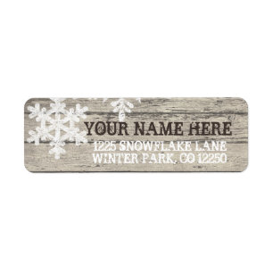 Rustic Winter Snowflakes Return Address Label