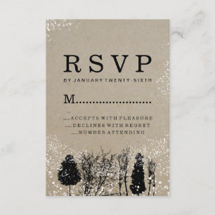RUSTIC WINTER TREE RSVP CARDS