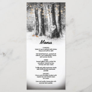 Rustic Winter Tree & String Lights Party Menu