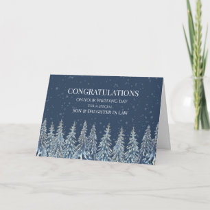 Rustic Winter Wedding Day Son Daughter in Law Thank You Card