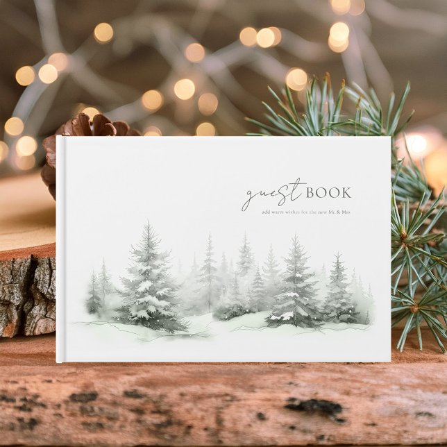 Rustic Winter Wedding Forest Green ID1049 Guest Book (Creator Uploaded)