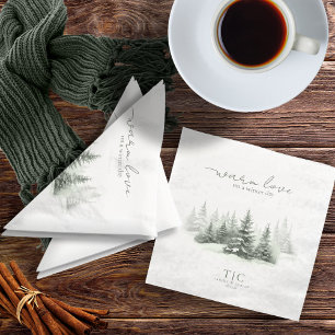 Rustic Winter Wedding Forest Green ID1049 Napkin