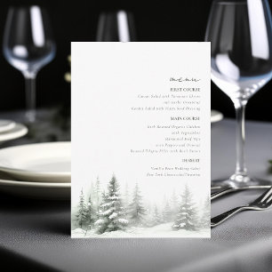 Rustic Winter Wedding Menu Forest Green ID1049