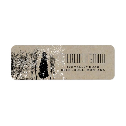 RUSTIC WINTER WEDDING TREE RETURN ADDRESS LABELS
