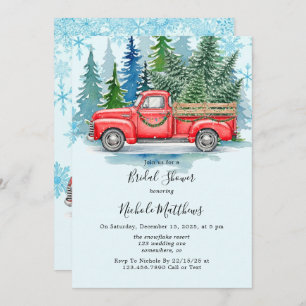 Rustic Winter Wedding Truck Bridal Shower Invitation