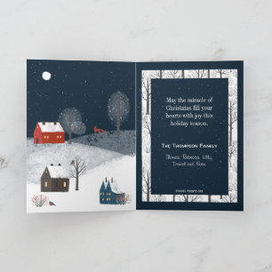 Rustic Winter Wonderland With Wildlife Holiday Card