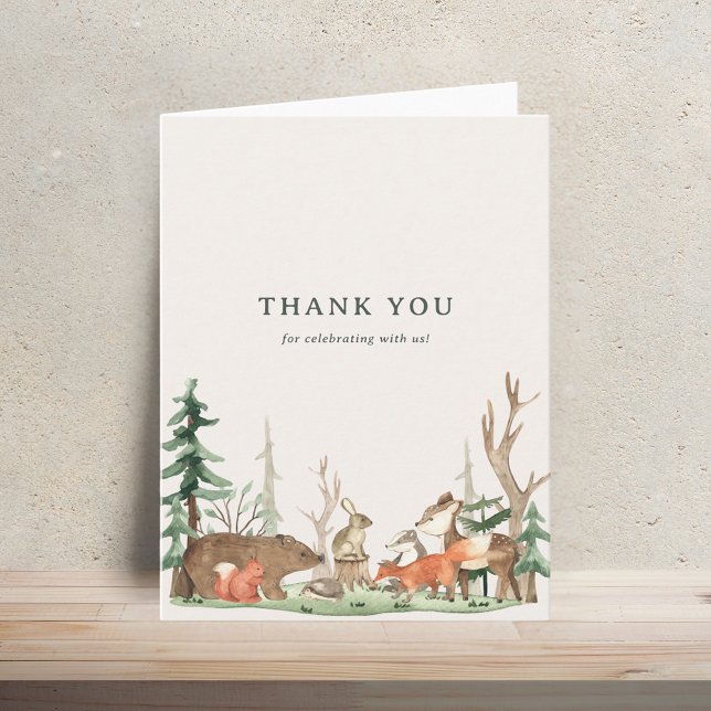 Rustic Winter Woodland Baby Shower Thank You Card (Creator Uploaded)