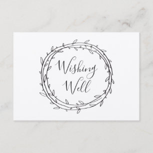 Rustic wishing well. Botanical country wedding Enclosure Card