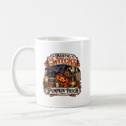 Rustic Witch’s Pumpkin Patch Halloween Mug