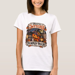 Rustic Witch’s Pumpkin Patch Halloween T-Shirt