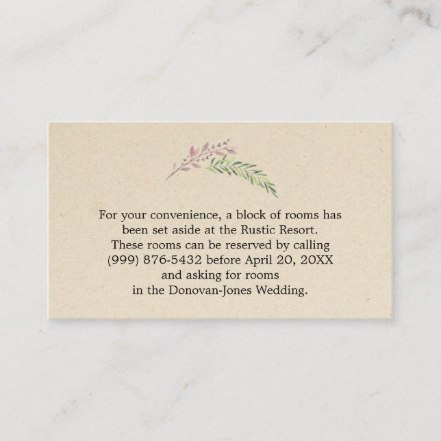 Rustic with Greenery Wedding Enclosure Card (Front)