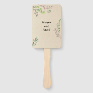 Rustic with Greenery Wedding Hand Fan