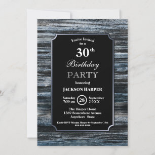 Rustic Wood 30th Birthday Party Invitation