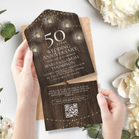 Rustic Wood 50th Wedding Anniversary