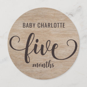 Rustic Wood 5-6 Months Baby Milestone Sign