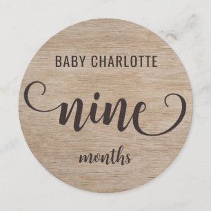 Rustic Wood 9-10 Months Baby Milestone Sign